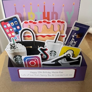 Carte d'anniversaire personnalisée sur le thème adolescente/réseaux sociaux