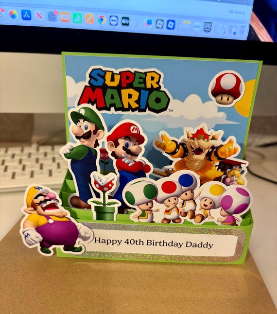 Mario, Namenskarte, Geburtstagskarte, Glückwunschkarte, Personalisierte