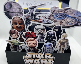 Personalised Star Wars inspired pop up card