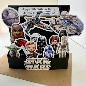 HANDGEMACHTE Personalisierte Star Wars inspirierte Pop Up Karte