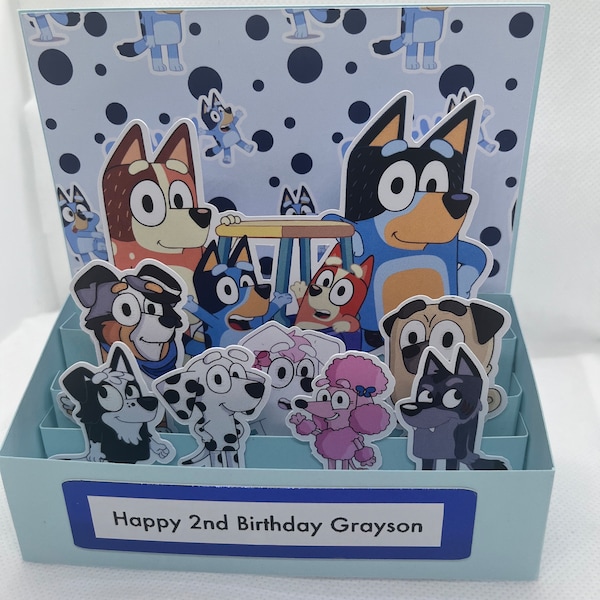 Bluey inspired pop up card