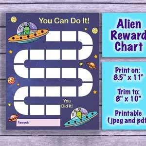 Space Alien Reward Chart for Kids | Instant Download Sticker Chart | Toddler Chore Chart  | Printable Kids Behavior Chart