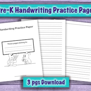 Blank-Lined Handwriting Pages and Story Paper For Pre-K | Includes a Title Page For Keepsake