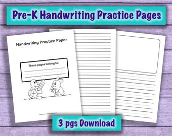 Blank-Lined Handwriting Pages and Story Paper For Pre-K | Includes a Title Page For Keepsake
