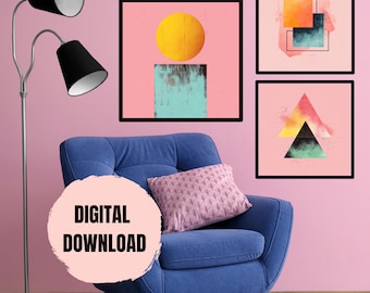Abstract Geometric Art Print: Modern Minimalist Wall Decor (Digital Download)