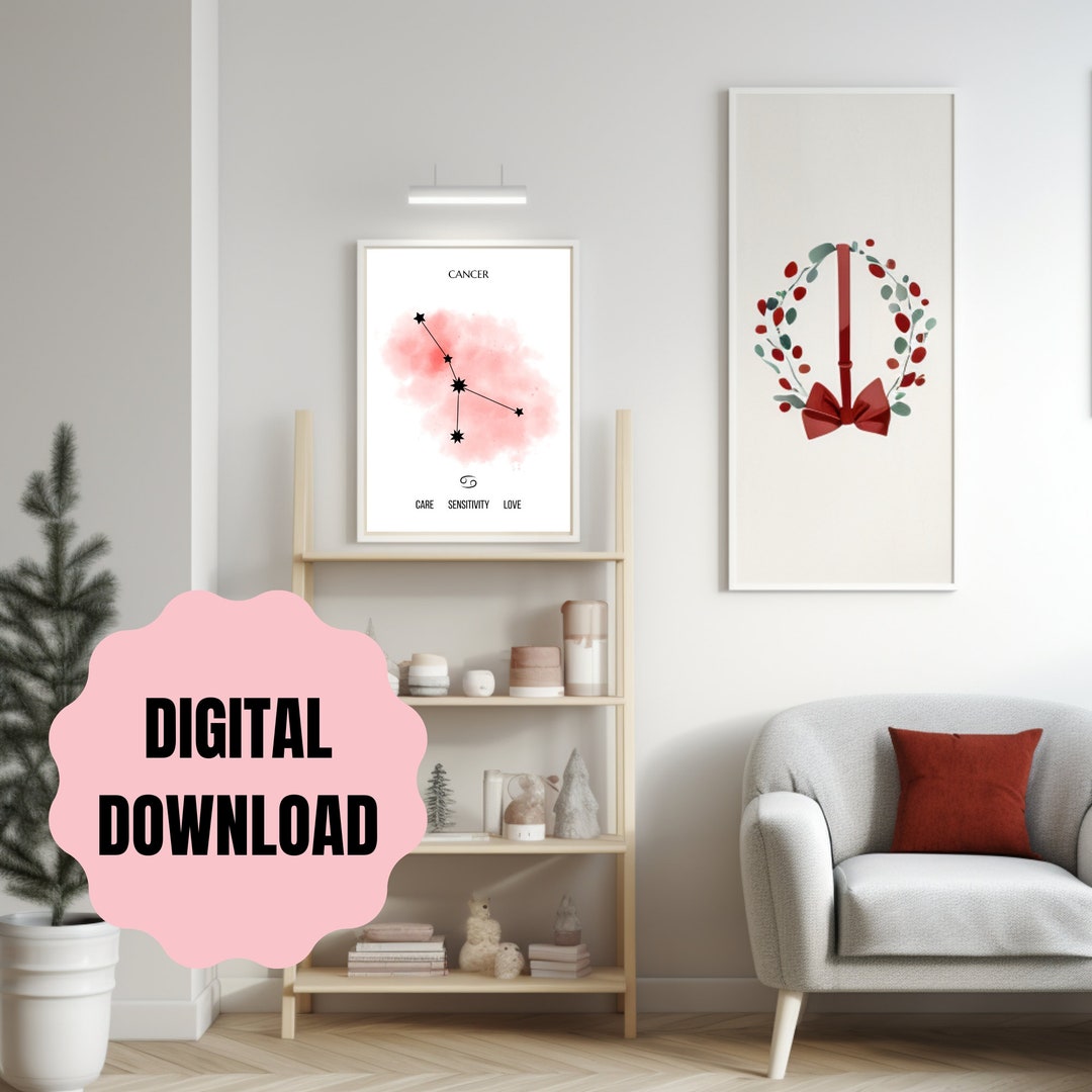 Cancer Pinterest Cancer Poster Sensitivity and Love on Your Wall Zodiac - Etsy