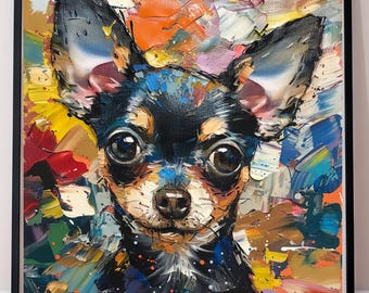 Chihuahua Portrait Art Prints: Colorful Dog Posters (Digital Download)