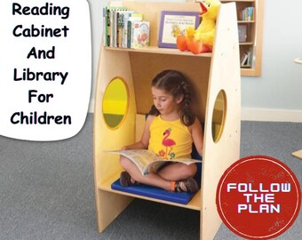 Reading Cabinet and Bookcase for Children | DIY | Bookcase | Woodworking | Children's Library | Kids Furniture Making Plans |Wooden Handmade