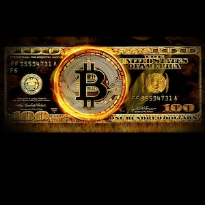 Bitcoin Wall Art – Crypto Dollar Print for Investors & Entrepreneurs | Digital Currency Decor