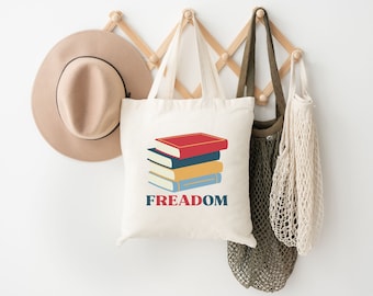 Freadom Tote Bag, Freedom to Read, Let Kids Read, Banned Book Week, Librarian/Teacher Gifts, Book Lover Gift, Cotton Canvas Tote Bag