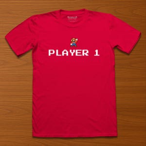Retro Gaming: speler 1 (Mario) | 8-bits collectie | Oude game-T-shirts
