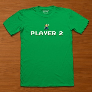 Retro Gaming: speler 2 (Luigi) | 8-bits collectie | Oude game-T-shirts