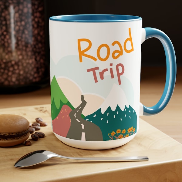 Road Trip Lover Coffee Mug, Retro Camping Adventure Coffee Mug, Camping Lover Mug, RV Joyride Lover Mug, Mountain Nature Lover Roadtrip Gift