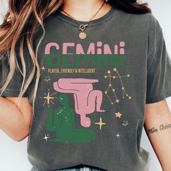 Zodiac Gemini Birthday Comfort Colors T-Shirt, Gemini Sign Shirt, Birthday Zodiac Sign Tee, Astrology Zodiac T-Shirt, Gemini Birthday Gift