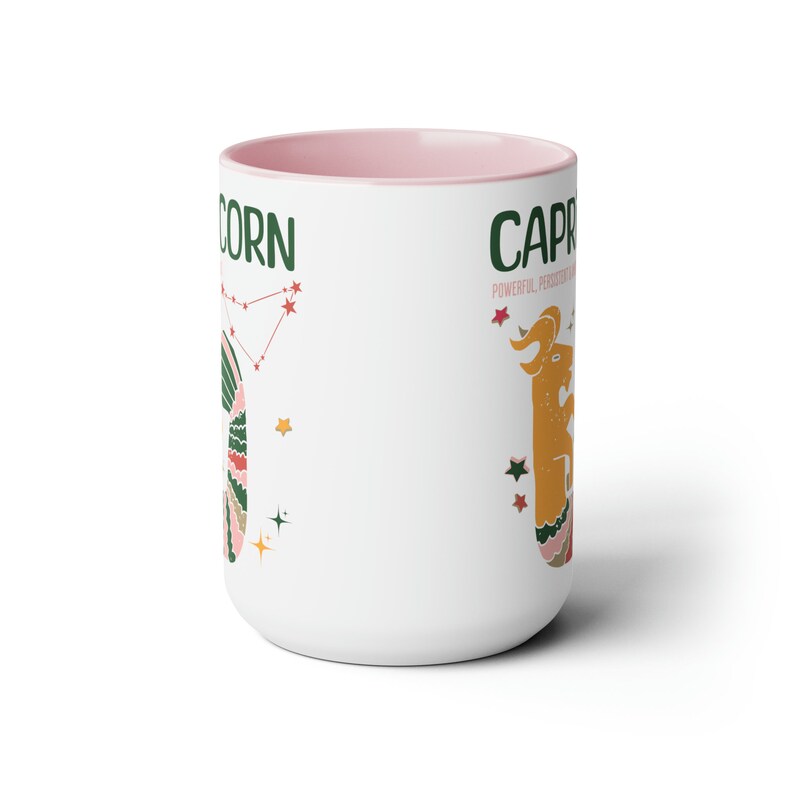 Zodiac Capricorn Birthday Large Coffee Mug, Capricorn Retro Mug, Birthday Zodiac Sign Coffee Lover, Astrological Mug,Capricorn Birthday Gift image 3