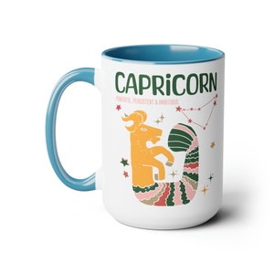 Zodiac Capricorn Birthday Large Coffee Mug, Capricorn Retro Mug, Birthday Zodiac Sign Coffee Lover, Astrological Mug,Capricorn Birthday Gift image 8