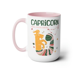 Zodiac Capricorn Birthday Large Coffee Mug, Capricorn Retro Mug, Birthday Zodiac Sign Coffee Lover, Astrological Mug,Capricorn Birthday Gift image 2