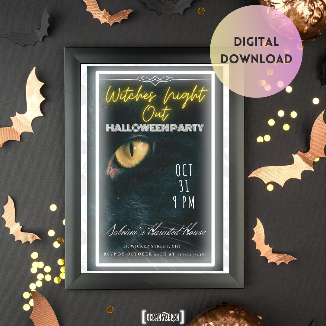 Editable Halloween Party Invitations Adults Halloween Etsy