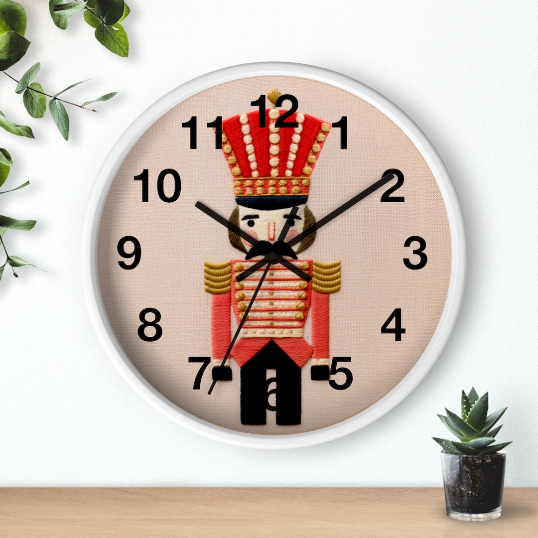 Charming Nutcracker Classic Design Wall Clock, Customizable Options ...