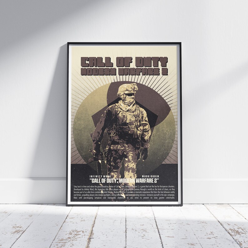COD Modern Warfare 2 Poster - Retro Vector Technique | Gaming Wall Art ...