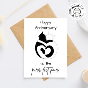 Carte de joyeux anniversaire à la paire, carte de chat mignon, carte de jeu de mots de chat de blague de papa, carte de 5 x 7 pouces et 4,25 x 5,5 pouces + enveloppes