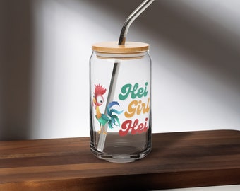 Hei Girl Hei Can-shaped glass