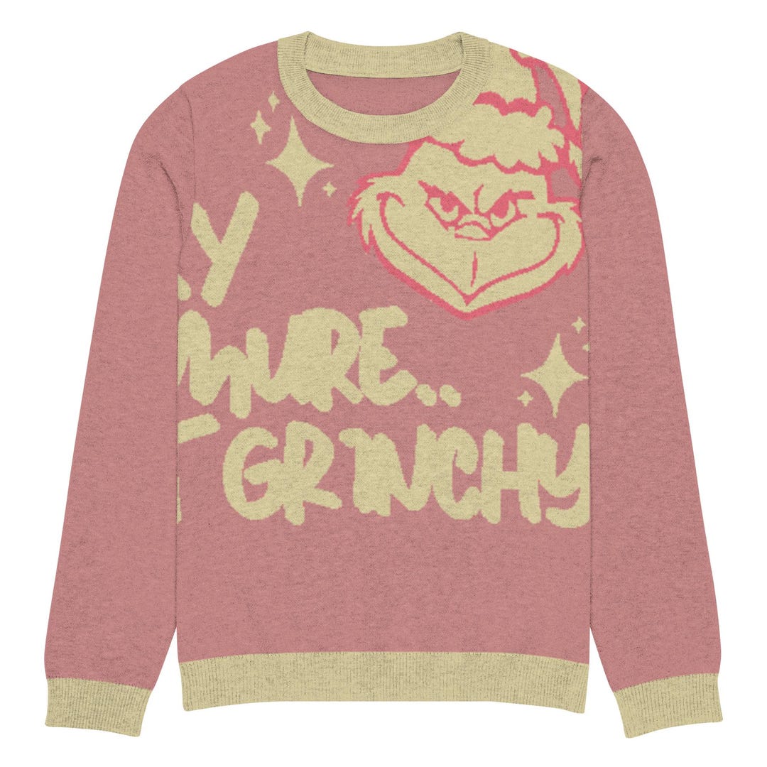 Grinchy Demure Knitted Crew Neck Sweater - Etsy