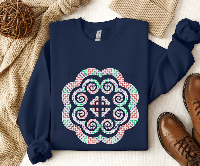 Hmong Inspired Paj Ntaub Sweatshirt, Hmong Sweater Clothes, Family Xauv ...