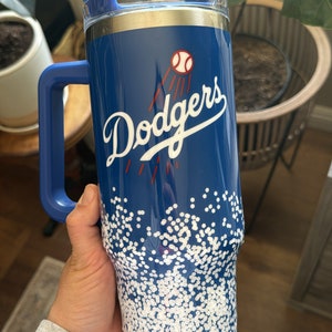 40 oz Baseball White Glitter Epoxy Tumbler | Personalized Baseball Fan Cup | Custom Team Spirit Gift | Stainless Steel Sports Tumbler