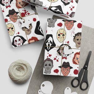 Horror Villains Gift Wrapping Paper Sheets, 1pc