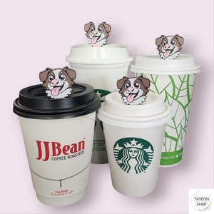 Reusable Drink Stopper-Happy Puppy by TayeonShop - Reusable/Hot/Iced Cup| Unique&Useful 3D Printed Coffee Stopper Small Gift ideas for drink