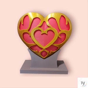 The Legend of Zelda Red Heart Container LED Decoration (BoTW/ToTK) by TayeonShop-Desk Decoration/ Unique 3D Printed Zelda LED Lamp Gift idea