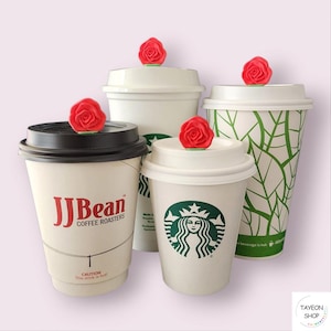 Reusable Drink Stopper Red/Pink Rose by TayeonShop-Reusable/Hot/Iced Cup|Unique 3D Printed Romantic Rose Stopper gift for JJ Bean, Starbucks