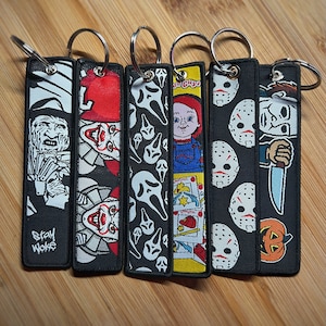 Horror Character Embroidered Keychain