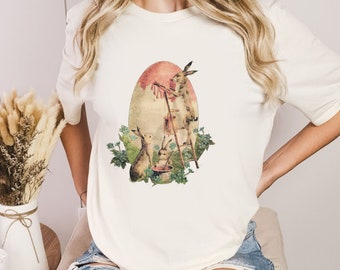 Vintage Osterhase Shirt, Ostern T-Shirt, süßes Häschen Shirt, Ostern, Vintage Damen Shirt, Damen Frühling T-Shirt, Ostern Shirt, übergroßes T-Shirt