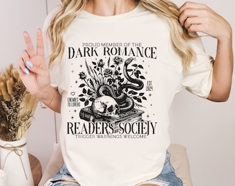 Dark Romance Readers Society Shirt, Fantasy Book Lover, Book Lover Gift, Booktok Shirt, Dark Romance, Bookish Gift For Her, Gift For Readers