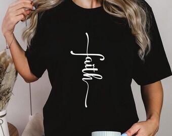 Minimalistisch geloofsshirt, christelijk shirt, Jezus shirt, cadeau voor de kerk, op geloof gebaseerd shirt, religieus shirt, christelijke kleding, paasshirt