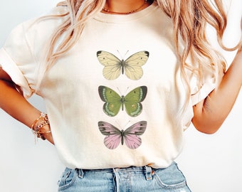 Camisa Vintage Butterfly Comfort Colors®, Camisa Butterfly, Camisa estética, Camisa Nature Lover, Camisa Boho, Camisa Cottagecore Butterfly