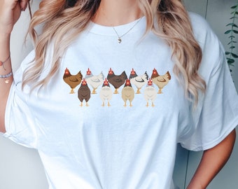 Camisa de pollos, regalo de amantes del pollo, camisa de granja, regalo de mamá de pollo, regalos divertidos de granjero, camiseta de vida de granja, camisa de campo, regalos de pollo, Pascua