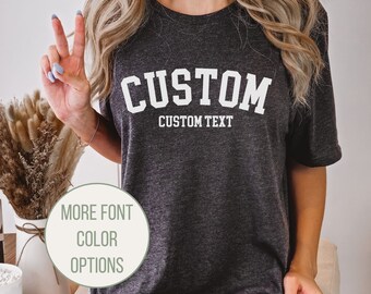 Custom Text Shirt, Custom Preppy Shirt, Custom Sports T-Shirt, Custom Shirt, Personalized T-Shirts, Unisex Custom Gift, Custom Group Shirts
