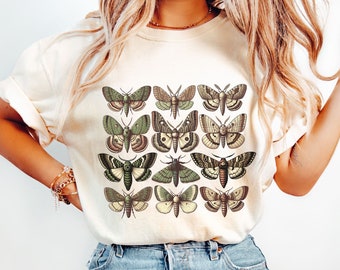 Cottagecore Moth Comfort Colors® Shirt, Moth Shirt, Vintage Aesthetic Shirt, Nature Lovers, Boho Shirt, Vintage Butterfly Shirt, Luna Moth