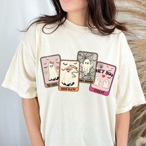 Ghost Halloween Sweatshirt, Halloween Cute Shirt, Spooky Season, Happy Halloween, Ghost Sweater, Spooky Shirt, Cute Tarot Cards, Ghost Shirt