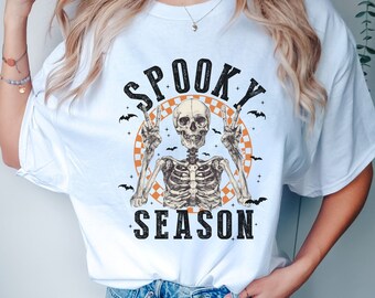 Spooky Season Shirt, Halloween Skeleton Shirt, Skeleton Gift, Spooky Season Shirt, Trendy Halloween Shirt, Spooky TShirt, Skull Shirt