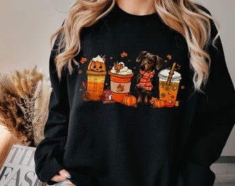 Chemise teckel, sweat-shirt pour amoureux des animaux de compagnie, sweat-shirt automne, sweat-shirt pour cadeau, sweat-shirt pour chien, cadeau pour animal de compagnie, chemise pour chien d'Halloween, cadeau pour amoureux des chiens