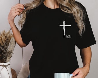 Shirt geloof, op geloof gebaseerd shirt, kruis T-shirt, christelijk shirt, religieus cadeau, kerkcadeau, Jezus-shirt, christelijke kleding, christelijke kleding
