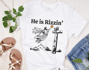 Él es camisa Rizzin, camisa divertida de Jesús, camisa de Jesús de moda, camiseta de fe, camisa cristiana, regalo religioso, ropa cristiana, ropa cristiana