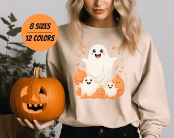 Niedliches Geist Sweatshirt, Halloween Sweatshirt, Grusel Saison, Herbst Grafik Shirt, Halloween Party Shirt, süßes Grusel Shirt, Herbst Sweatshirt