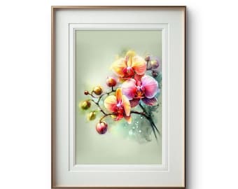 Orchid Watercolor Print: Floral Wall Art Poster