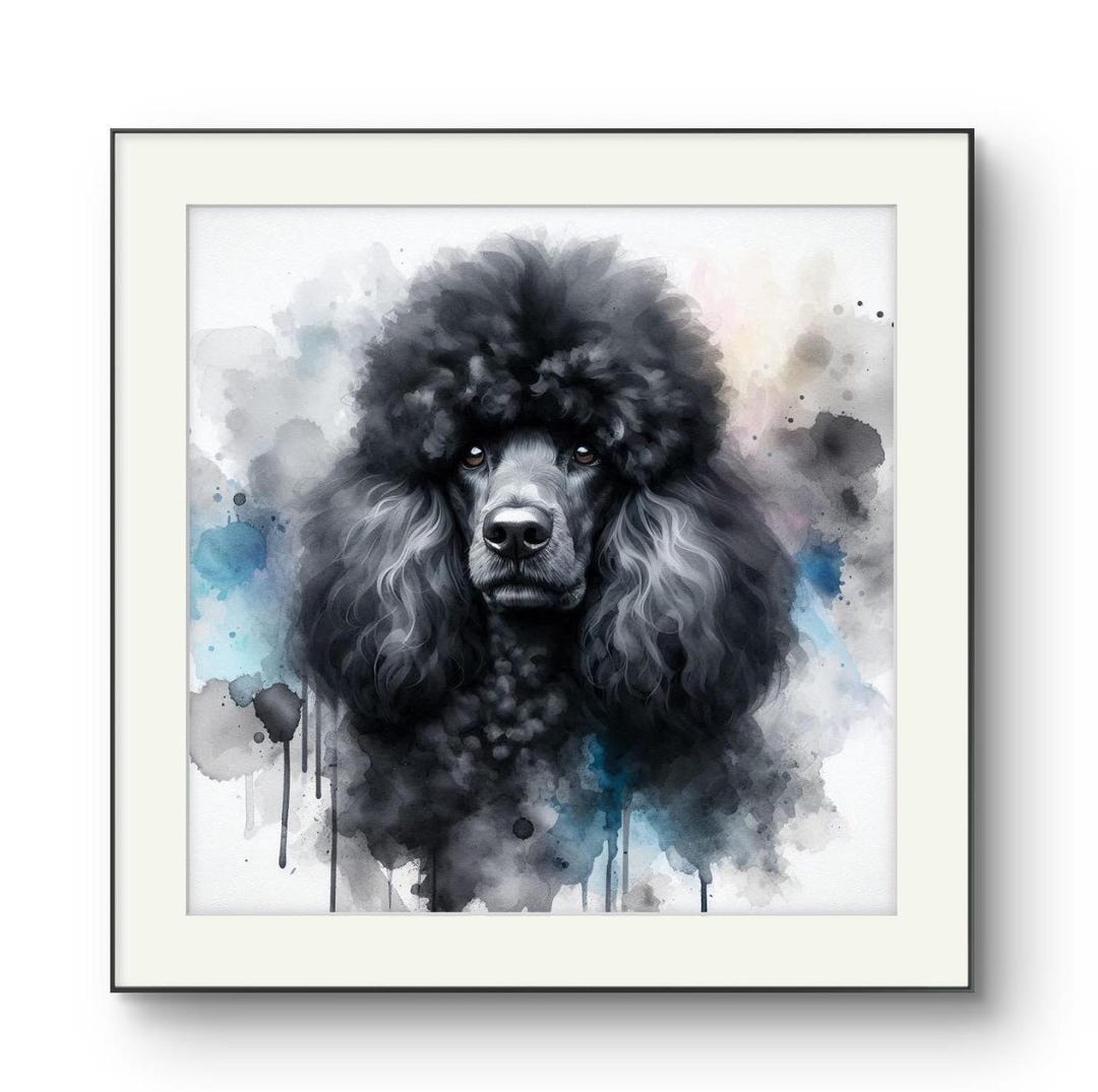Black Poodle Watercolor Portrait: Custom Pet Art Print Dog Lovers Gift ...