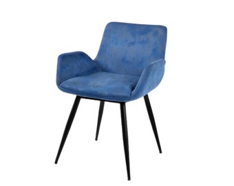 Elegant and Modern Blue Dining room Chair - Hand crafted quality - Made in Turkey